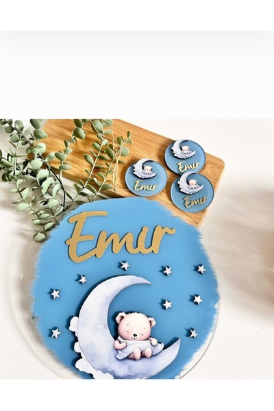 İSİM LAZER Bebek Kapı Süsü/Kapı Süsü/Hastane Odası Yeni Doğan Bebek Kapı Süsü