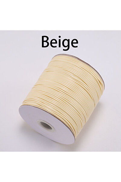 Choice حبل قطني مشمع كوري، لون بيج، 0.5 مم (10 أمتار)، حبل شمعي، حبل قلادة، خ...