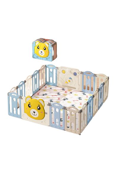 FULLJOY Foldable Bear Kids Playroom 185*185*62 Blue