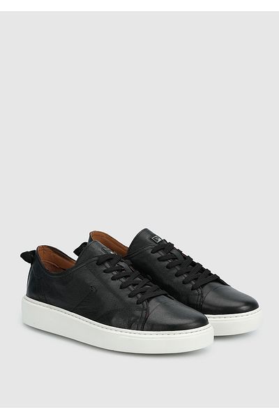 Provoq Black Leather Men's Shoes