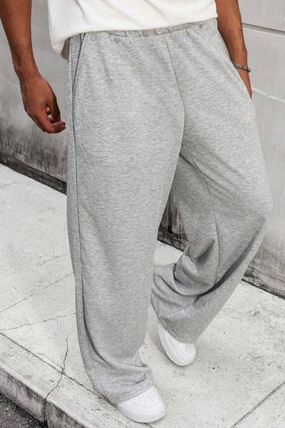 BSBSPOR Unisex Φαρδιά Εφαρμογή Φούτερ - Jogger Convertible με Ελαστικά Πόδια - Μαύρο Γκρι Ανθρακί