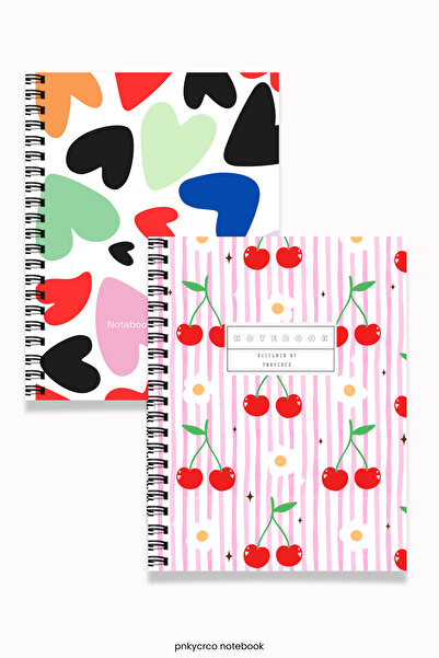 pnkycrco Spiralli A5 2'li Not Defteri | 80 Yaprak 160 Sayfa Çizgisiz Okul Def...