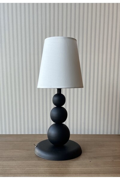 gaziantepavize Koza Siyah Kasa Pilli Abajur Krem Şapka Aplik Lambader Aydınlatma - Özel Tasarım Lamba Dahildir.