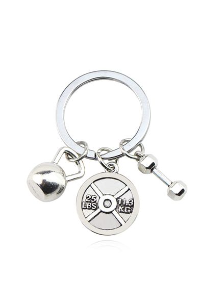 Choice سلسلة مفاتيح K650 Strength Sports Barbell Dumbbell Charm Weight Fitness With Words Gym Crossfit Gifts Keychain Key