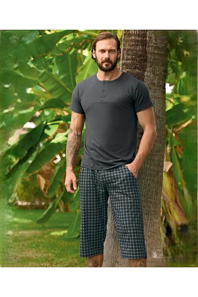 Aydoğan 240400 MEN'S MODAL BERMUDA SHORT SLEEVE PAJAMAS SET
