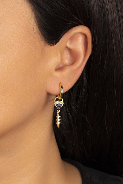 Silvano Jewelry 925 Ayar Sallantılı Göz Gümüş Küpe