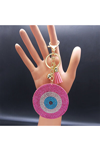 Choice سلسلة مفاتيح من الكريستال على شكل عين وردية من B GD Turkey Eyes وخاتم ...