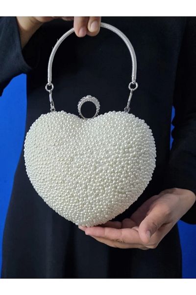 GP GUES POLO Women's Heart Stone Crystal Evening Dress Bag Special Occasion Bag