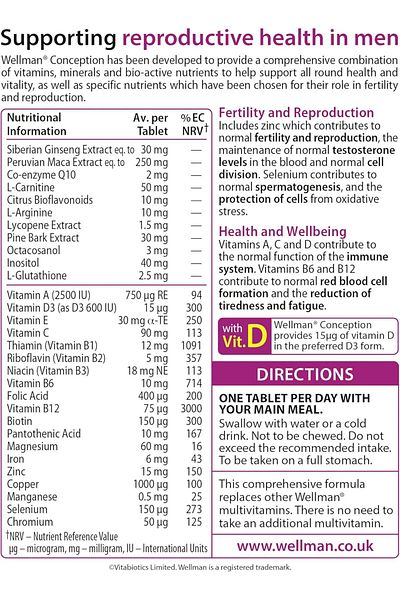 Vitabiotics Wellman Vitabiotics Conception 30 Tablets