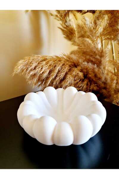 Dekor Bulut Organizer & Takı Tepsisi & Modern Takı Sunum - Beyaz (13*5 cm)