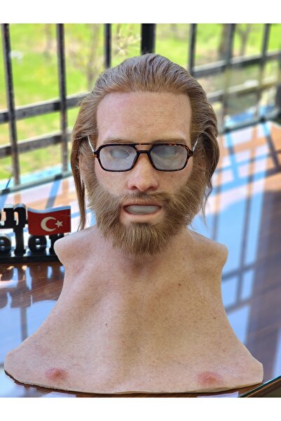 Silikon Maskeler Türkiye Yakışıklı Balmumu Silikon Maske ( Uzun saçlı ve Saka...