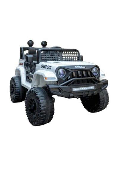 Star Kids Children's Electric Jeep Car Black with Music and LED Lights