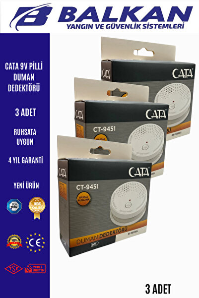 Balkan Ticaret 9v Pilli Duman Dedektörü 3 Adet