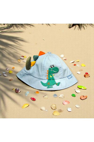 MİLAYS LİFE HOME COLLECTİON Mi̇lays 1-3 Years Old Baby Boy Fötr Hat with Dinosaur Embroidered and Extended