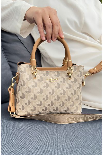 Cacharel Original Cacharel Women's Hand and Shoulder Bag with Monogram Print