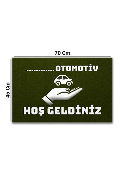 Valerine Life Personalized Personalized Company Custom Dealer Automotive Auto Showroom Green Welcome Door Mat 45x70cm