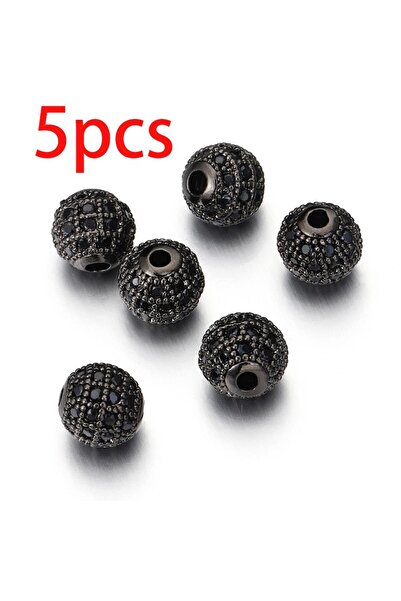 Choice 10 مم BK-أسود 5 قطع 6/8/10 مم مايكرو باف مكعب زركونيا فاصل دائري خرز ف...