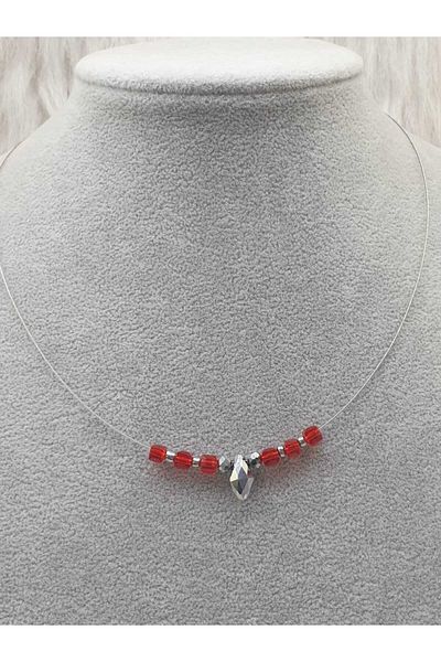 HAPPY HANDMADE Unbreakable/Crystal Beaded Necklace/Necklace with Medallion Steel Wire/Gift