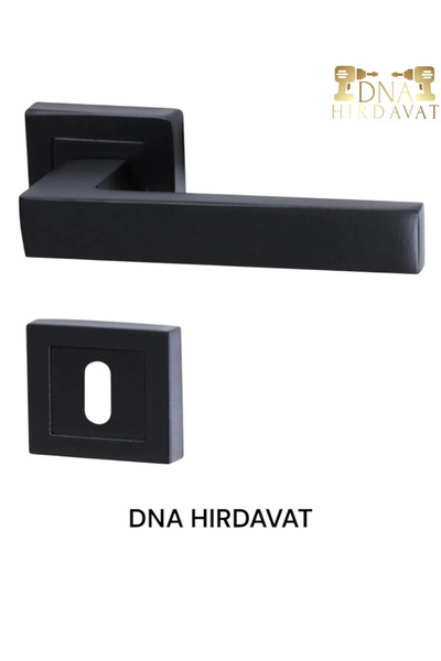 DNA HIRDAVAT Siyah Kare Rozetli Kapı Kolu Seti ( 3+1 Daire )