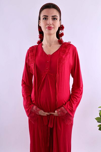 ByLohusa Effortt Cherry Dressing Gown Maternity Maternity Pajama Set