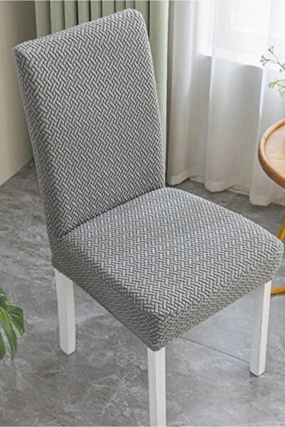 zilale Tuğla desenli likrali kumaş sandalye örtüsü sandalye kılıfı lastikli esnekli 6 adet