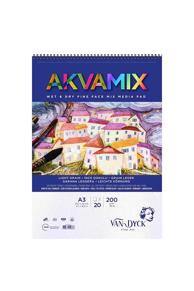Van Dyck Akvamix Wet&dry A3 200gr Spiral 20 Foi