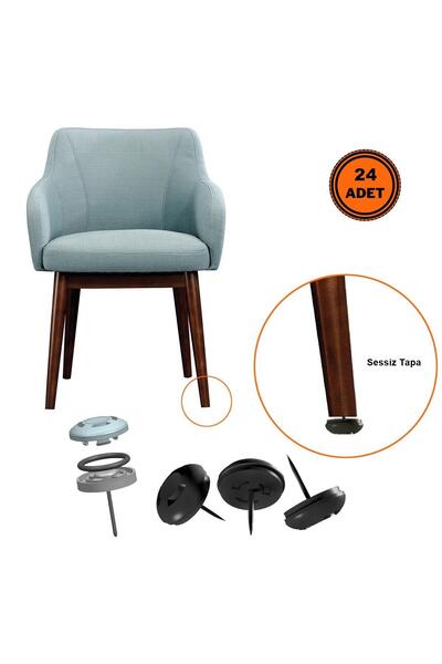 EYMEN YAPI 24 Adet Silentplug Sessiz Tapa Siyah Sandalye Kaydırıcı Taban Koru...