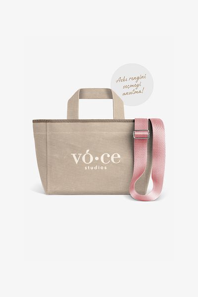 voce studios Beige Medium Canvas Bag