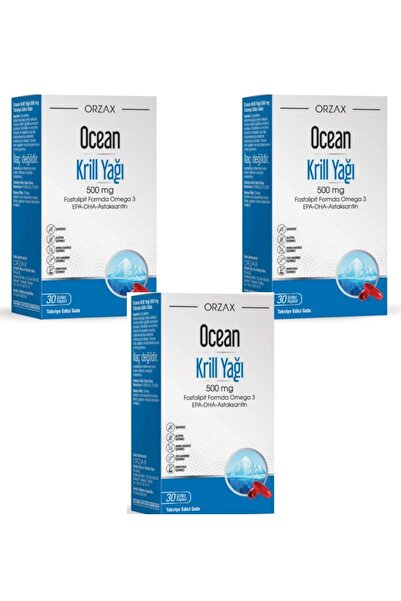 Ocean Krill Oil 500 Mg 30 Kapsül 3 Adet