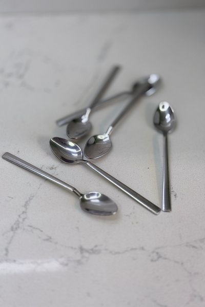 Albergio Stainless Steel Chopstick Teaspoon 6 Pieces 11 cm Modern Design