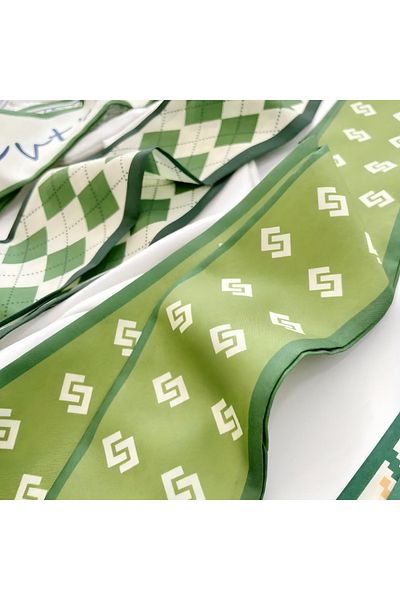 MAHLA Design Scarf, Green Thin Shawl, Bag and Hair Accessory
