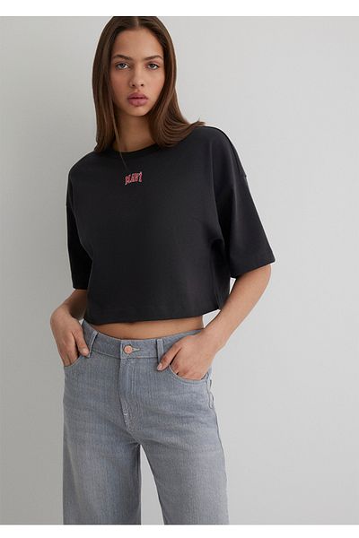 Mavi Logo Printed Crop Women's T-Shirt