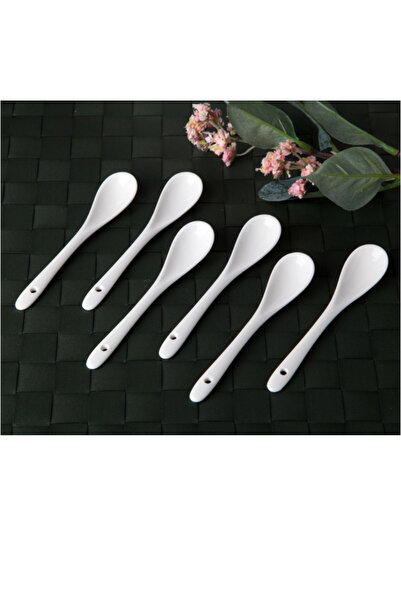 GÖNÜL Porcelain 6+6 12 Pieces Coffee Spoon 13cm