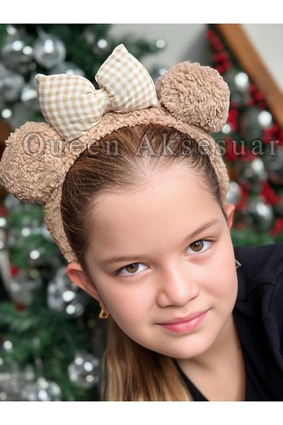 QUEEN AKSESUAR Cute Teddy Poule Dog Ear Tac Trend Fashion Bow Pulous Crown