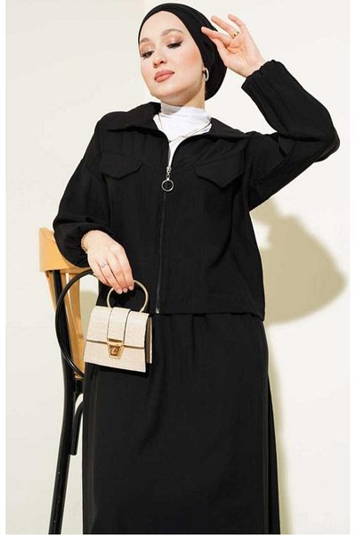 MODA VEDAT Women's Pocket Cover Skirt Double Suit