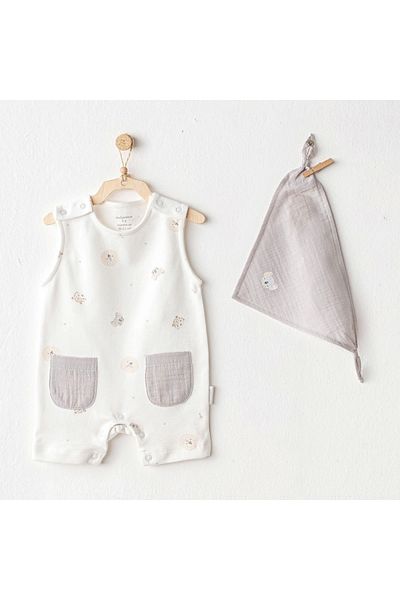 andywawa Ac25846 - Gorgeous Animals Baby Rompers Suit Ecru