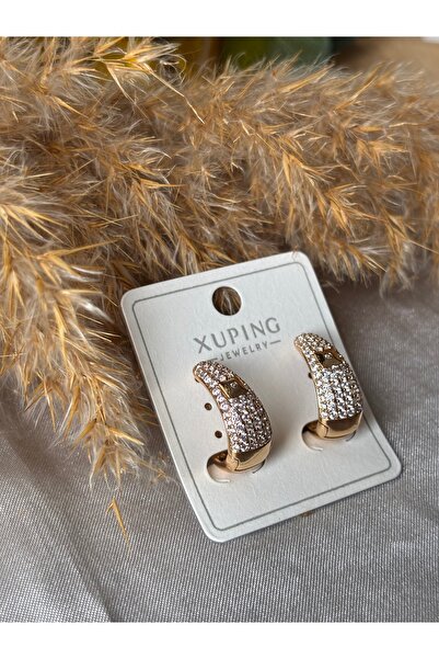 shop Gold Taşlı Zarif Tasarım Küpe