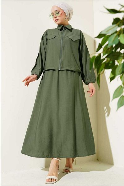 MODA VEDAT Women's Pocket Cover Skirt Double Suit