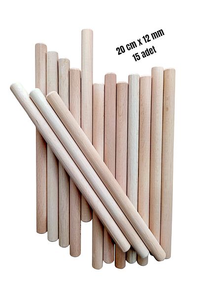 değerli hobi Wooden Dowel Lath Rod Dowel Smooth Kiln Dried Beech 12 mm