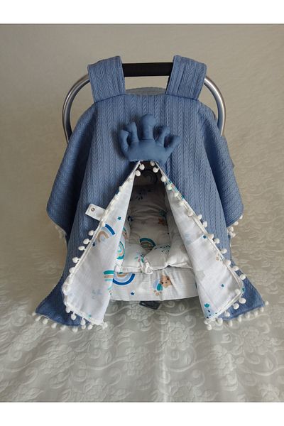 Wenaris 100% Cotton Stroller Cover and Stroller Cushion 2 Pieces (Stroller Sheet Not Included)