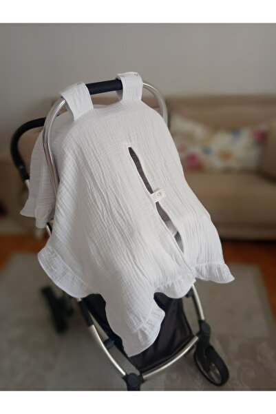 Wenaris 4 KAT MUSLİN Puset Örtüsü ve puset minderi 2 parça ( Puset Çarşafı da...