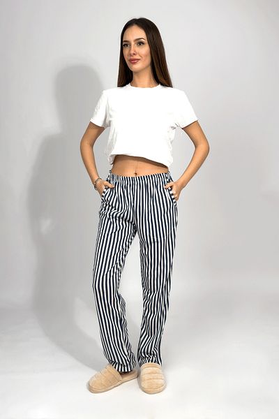 Betimoda Pantaloni de pijama pentru femei, cu buzunare, din bumbac, cu talie elastică, cu model
