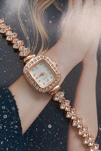 MİLABELLA Newjersey Rosegold Taşlı Minimal Kadın Kol Saati