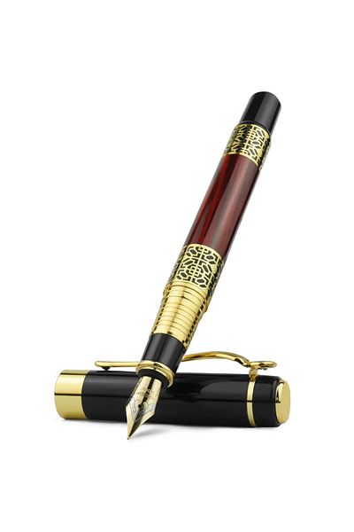 Choice F Brown Retro Metal Fountain Pen F Nib Classic Design with Converter High Quality For Business Writi