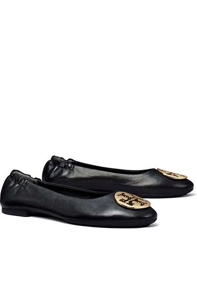 Tory Burch Black Ballerinas Womens Shoes