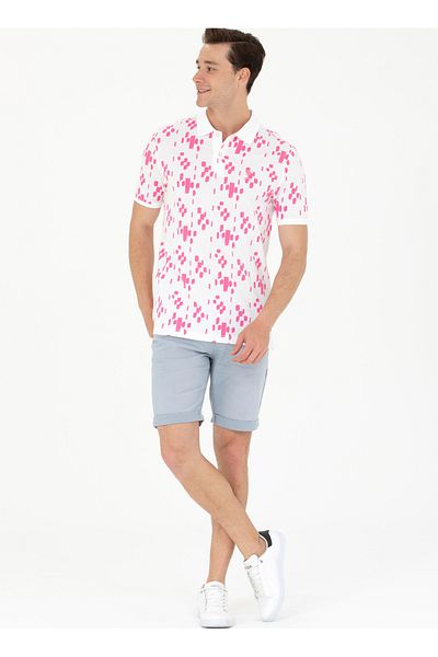 U.S. Polo Assn. SUA Polo Assn. Tricou pentru bărbați cu guler polo roz MODENA