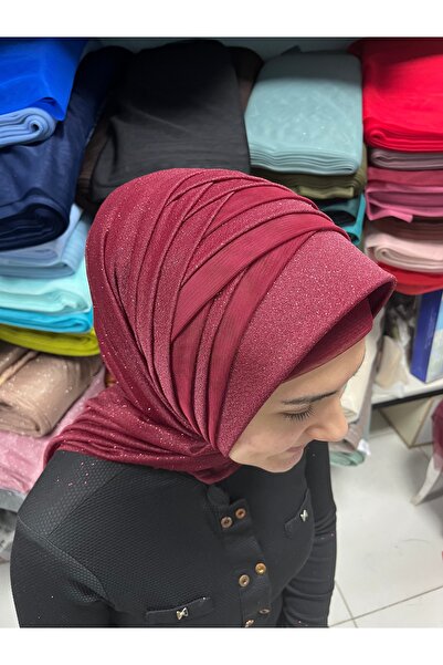 Gülnur tasarım Bordo karışık, hazır türban , hazır şal, hazır duvak, eşarp