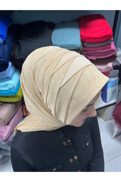Gülnur tasarım Gold karışık,hazır duvak, hazır türban, hazır şal, eşarp , şal...