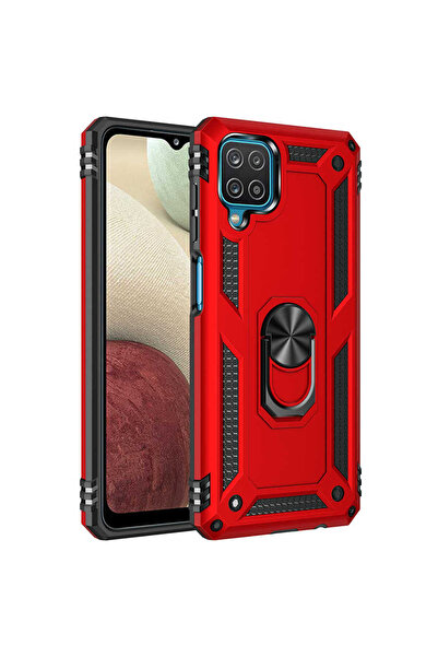 TechTrove Samsung Galaxy M12 Kılıf Yüzüklü Stand Olabilen Magnetic Tpu Tank Kapak