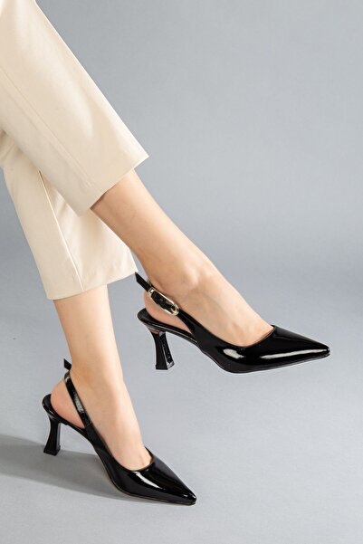 Modaarmada حذاء نسائي بكعب كلاسيكي مفتوح من الخلف للموسم الجديد من الجلد الأس...